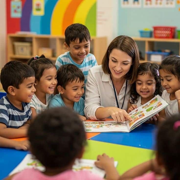 Children sitting together in class
